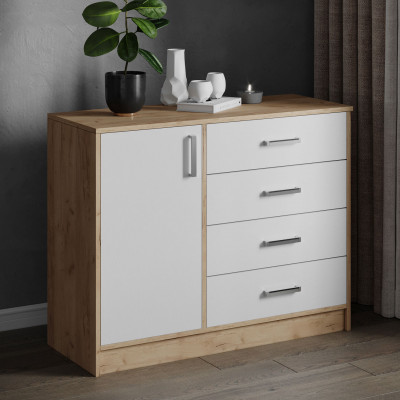 Комод Катрин 6 (1000*830*425) дуб крафт золотой/белый