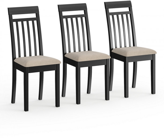 Три стула Мебель--24 Гольф-11 разборных, цвет венге, обивка ткань велюр капучино 25, ШхГхВ 40х40х100 см., от пола до верха сиденья 47 см.