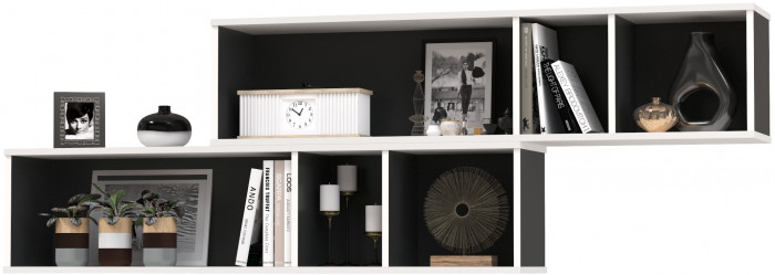 Сидней 15.57 Полка 2 штуки, цвет белый/чёрный, ШхГхВ размер каждой полки в отдельности: 130х27,2х30,5 см., универсальная сборка