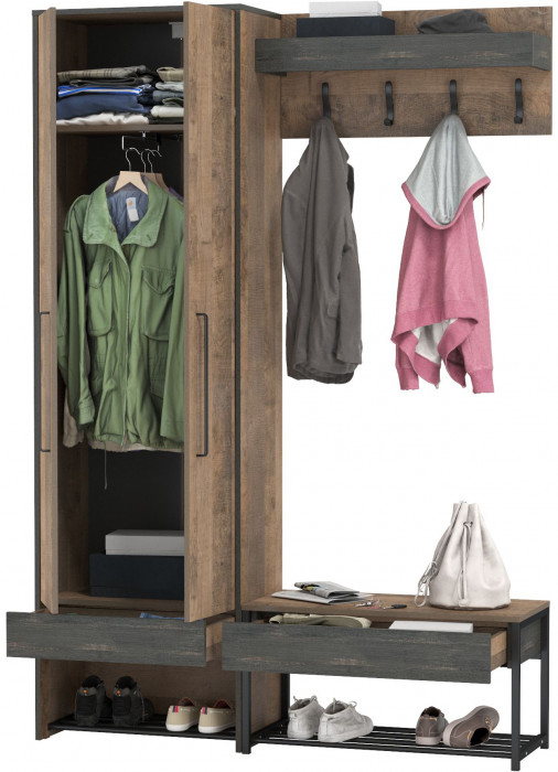 Трувор Прихожая 197, дуб гранж песочный/интра