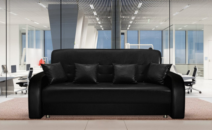 Диван Престиж 160х90 экокожа черная