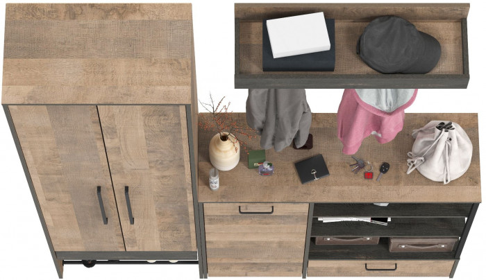 Трувор Прихожая 201, дуб гранж песочный/интра