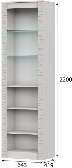 Гамма 20 Пенал со стеклом Серия №4 Ясень анкор  светлый / Сандал светлый