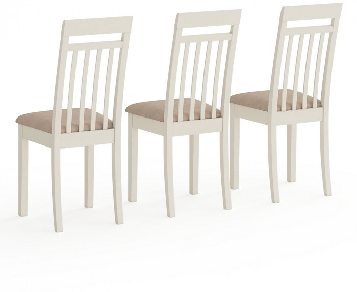 Три стула Мебель--24 Гольф-11 разборных, цвет слоновая кость, обивка ткань велюр бежевый 05, ШхГхВ 40х40х100 см., от пола до верха сиденья 47 см.