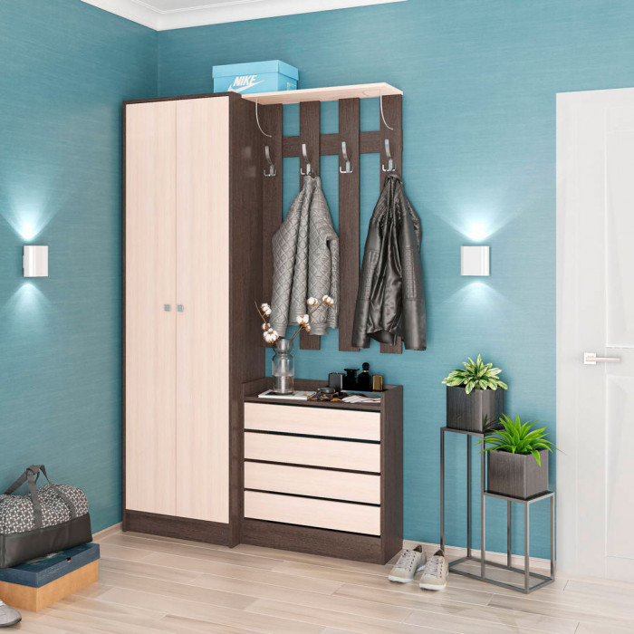 Ямайка Вешалка ЯПВ-1 (700*1200*260) венге/дуб молочный