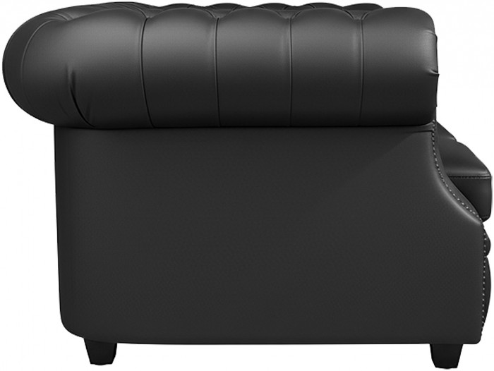 Диван офисный Честер ЛОФТ 3-х местный, экокожа черный