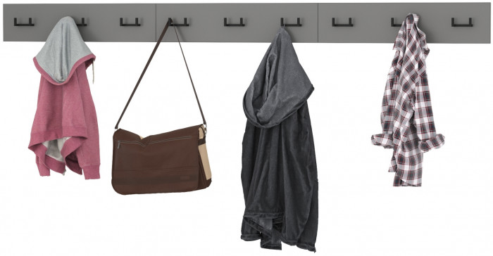 Октава 15.14.02 Вешалка + 15.14.02 Вешалка + 15.14.02 Вешалка, серый графит