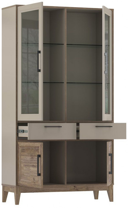 Сарита шкаф витрина 75.02 Серый камень / Дуб Давос