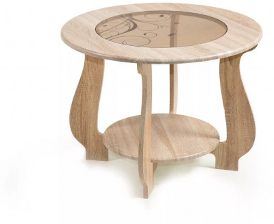 Стол журнальный СЖ-24 с рисунком Р-4/дуб сонома