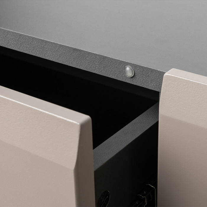 Сидней Комплектация № 068, цвет корпус: антрацит/фасады: МДФ веллюто капучино, ШхГхВ 229,9х41,3х205,2 см., ниша для ТВ 129х41х90 см., универс. сборка