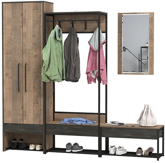 Трувор Прихожая 230, дуб гранж песочный/интра