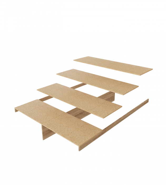 Кровать 160х200 "Адель" с настилом ДСП - Крафт серый/Крафт белый