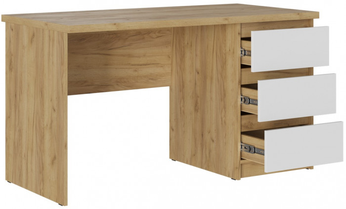 БОСТОН Стол письменный СП-001 МДФ, крафт золотой/белый глянец