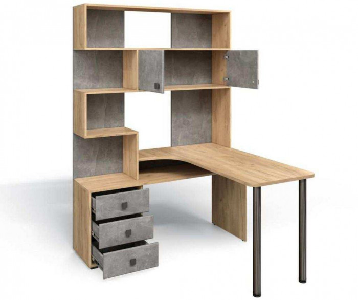 Стол Компьютерный СК-10 ПРАВЫЙ Дуб крафт/ателье