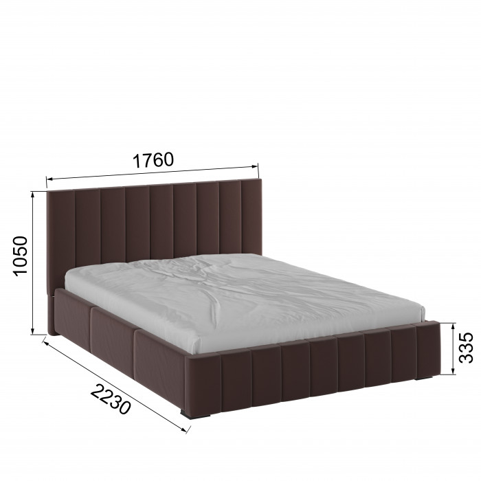 Нега Кровать интерьерная 160 коричневый, ортопед