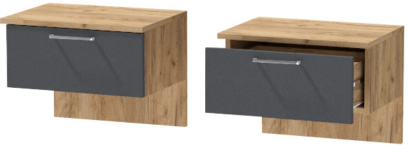 Тумба приставная "Иннэс-7", Крафт золотой/Графит