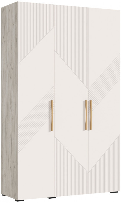 Шкаф 3-х створчатый 1350 Ирис, Крафт серый/Кашемир