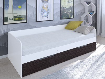 Кровать Астра одноярусная Белый/Венге