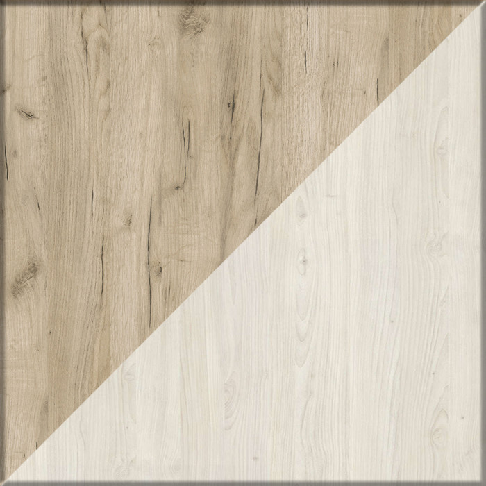 Трюмо 4-25100дкс/скан.д.б. Оливия, дуб крафт серый/скандинавское дерево белое