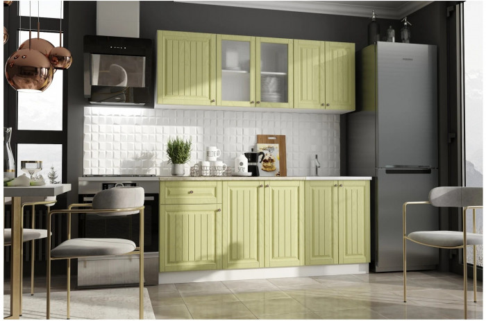 Кухня Хозяюшка МДФ 1800 (Мускат, Белый)