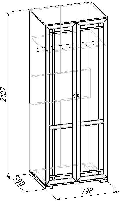 Шкаф двухдверный для одежды Sherlock 12, ясень светлый