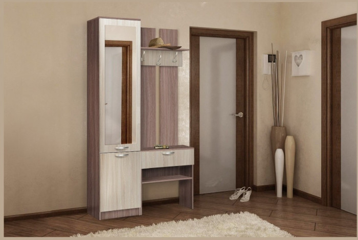 Прихожая Иннэс-3 (Белый глянец/Дуб Крафт Золотой)