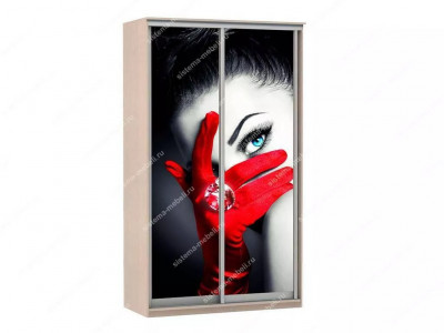 Шкаф купе Модерн 1190х450 2-х дверный 2-х секционный фотопечать №1 ясень