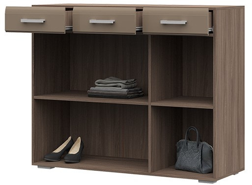 Симба комод (1200*985*442) ясень шимо темный/кофе с молоком