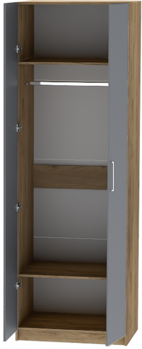 Шкаф двухдверный №1 "Иннэс-7" - Крафт золотой/Графит