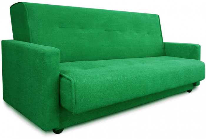 Раскладной диван-кровать, прямой, книжка, цвет зеленый, Милан 120