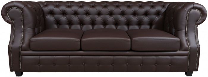Диван Честер ЛОФТ 3-х местный, коричневый венге