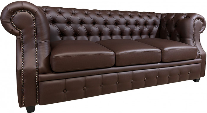 Диван Честер ЛОФТ 3-х местный, коричневый венге