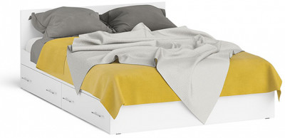 Мори Кровать с ящиками 1400, белый