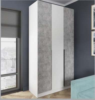 Шкаф Мадрид 1200 без зеркала белый/ателье светлое