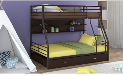 Двухъярусная кровать Гранада-2ПЯ (Венге, Серый)