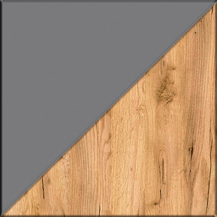 Остин 11.53 Кровать + ортопед + 13.227 Шкаф-пенал + 13.257 Тумба, серый графит/дуб крафт золотой