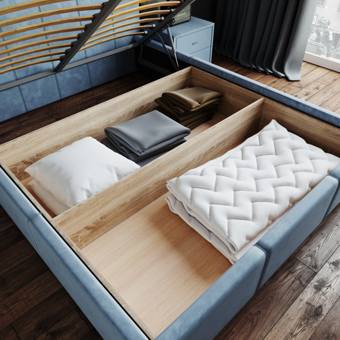 Рио Кровать интерьерная 140 светло-серый квадрат, ПМ