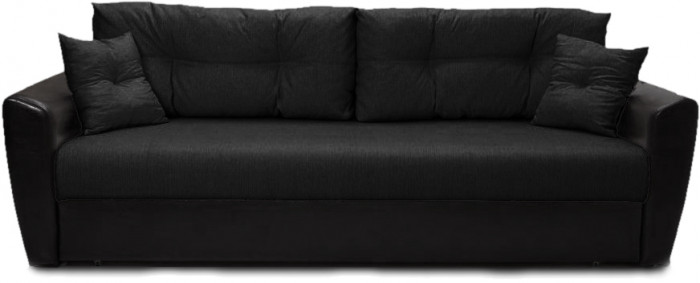 Диван еврокнижка Амстердам 160 рогожка черная НПБ
