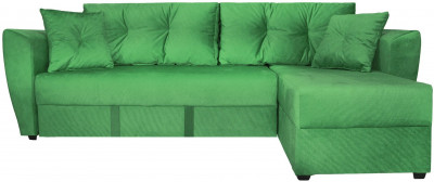 Диван-кровать угловой Амстердам Люкс, 150х200, еврокнижка, независимый пружинный блок, велюр, зеленый