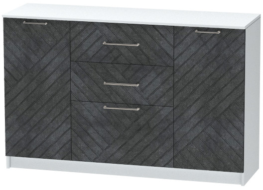 Комод №3 "Иннэс-7", Белый/Бетон графит