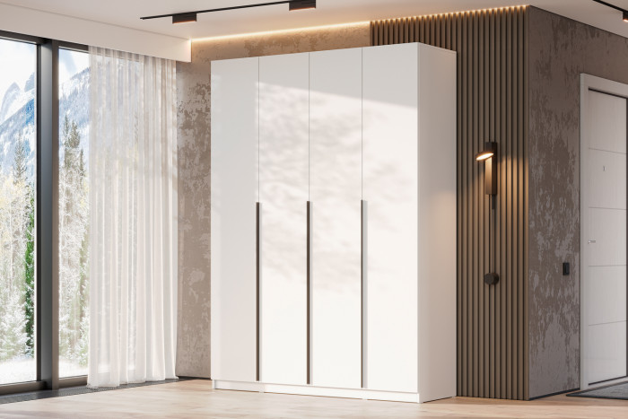 Шкаф распашной с наполнением (13 полок + 2 ящика) ШК 5 (1600), Белый