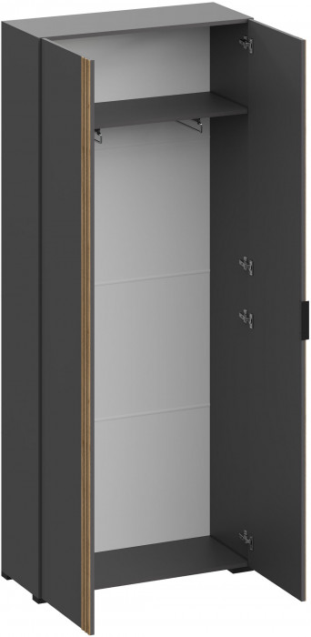 Модульная Прихожая Нао, набор №9, Графит/Графит, Дуб вотан, Simple 27