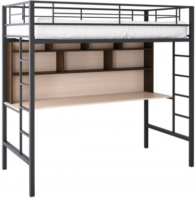 Кровать-чердак Севилья 1.2 (Венге / Дуб молочный, Черный)