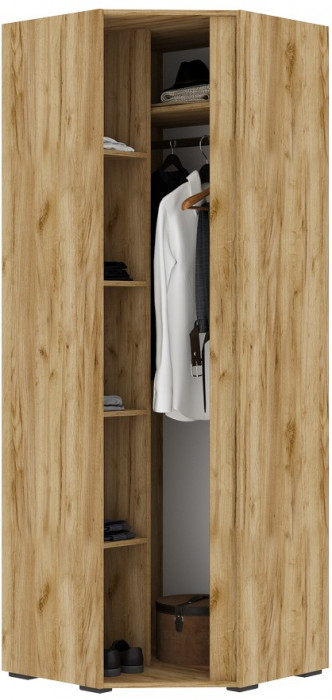 Хелен ШК 04 Шкаф угловой (0,748х2,100х0,748) белый/дуб крафт золото