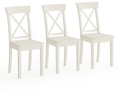 Три стула Мебель--24 Гольф-14 разборных, цвет слоновая кость, деревянное сиденье цвет слоновая кость, ШхГхВ 41х42х95 см., от пола до верха сид. 47 см.