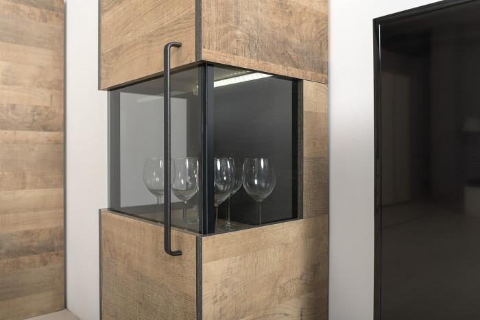 Трувор Гостиная 017, цвет дуб гранж песочный/интра, ШхГхВ 239,4х45,4х210 см., универсальная сборка