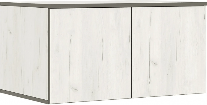 Норд Шкаф двухстворчатый 800 + Антресоль 800 Дуб Крафт белый