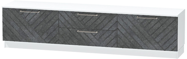 Тумба-4 под ТВ напольная "Иннэс-7", Белый/Бетон графит