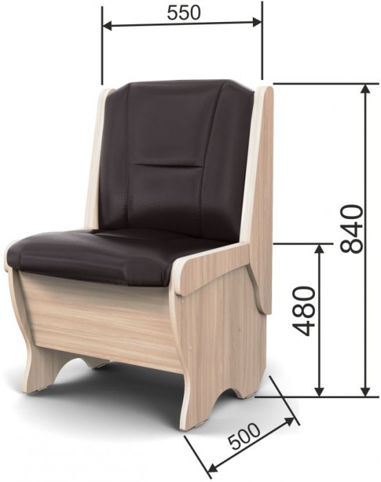 Скамья Лотос 550 ясень светлый/умбер