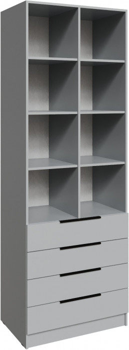 Стеллаж Мадрид (0,8) с 4 ящ., Камень серый